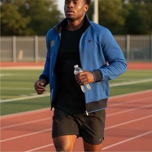 Manny Pacquiao Nike Blue
Lightweight Shirt Jacket with High Collar Size M